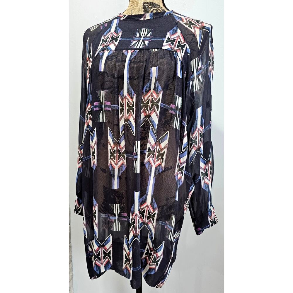 Isabel Marant Dress/ Top 100% Silk Tunic Sheer Navajo Aztec Sz 1 - Picture 13 of 15